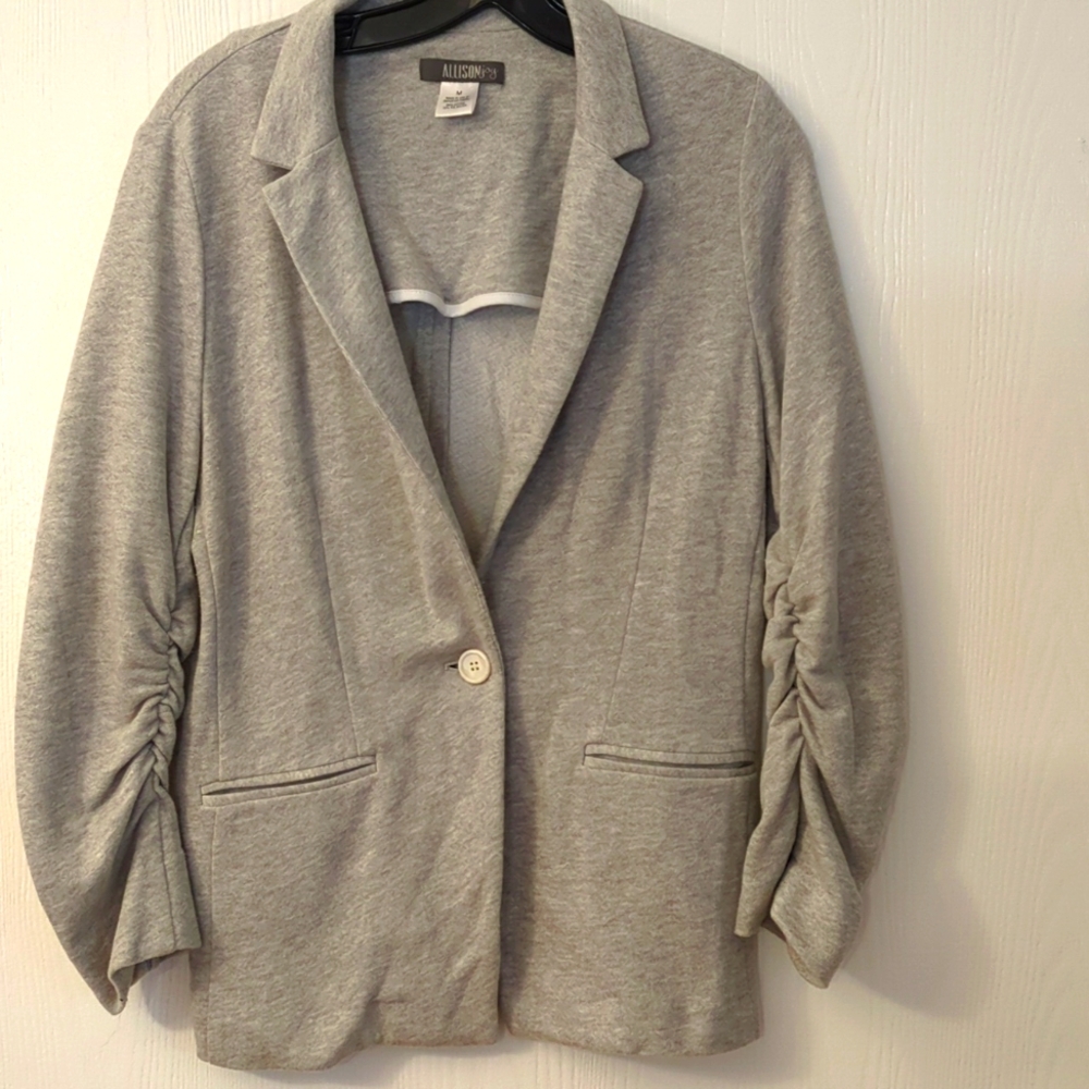 Allison Joy knit blazer. Size medium, gray, stretchy